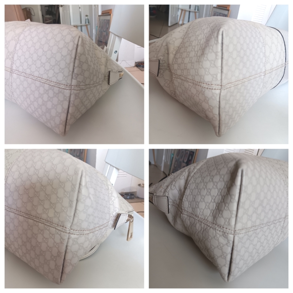 Gucci GG Guccissima Cream Leather Bree Dome Shoulder Bag - Picture 8 of 16